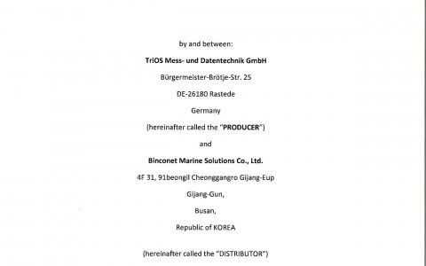 Distributorship Agreement with TriOS