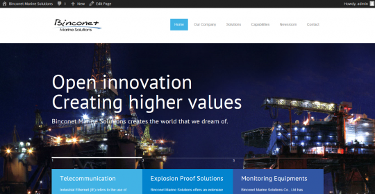 Binconet Marine Solutions Homepage Renewal